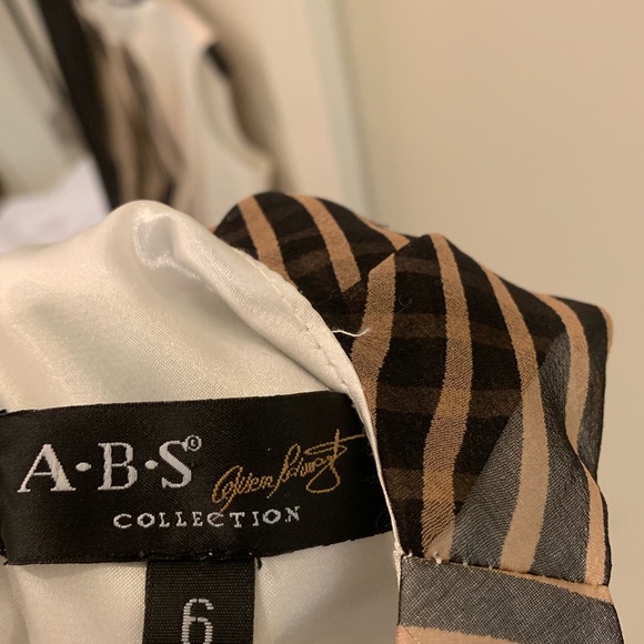 Tan/beige and black patterned ABS Collection dress - Picture 4 of 4